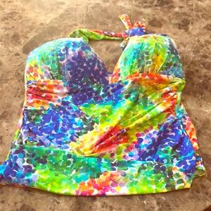 La Blanca swim top. Size 14. Tie neck